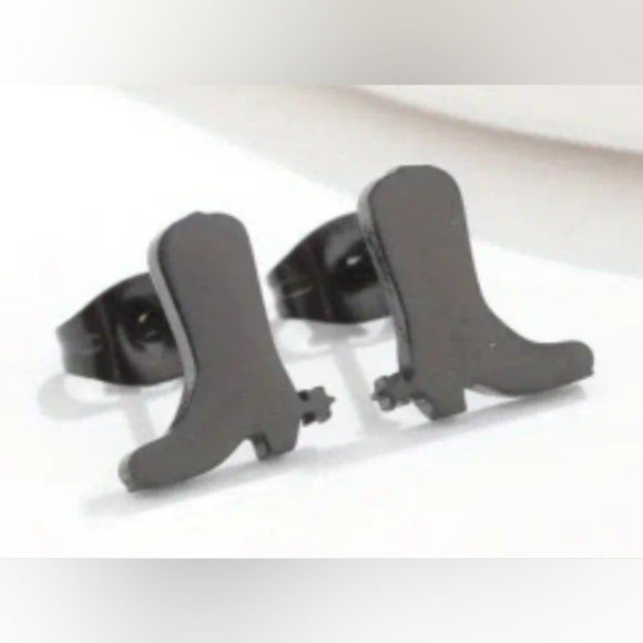 Western Boots Stud Earrings 0.354" x 0394" - Picture 1 of 1